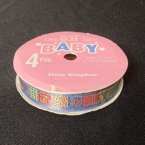 ⭐️❤️‍🔥 Vintage Daisy Kingdom Multicolor Baby Shower Ribbon 4 yards 3.7m” x 144”